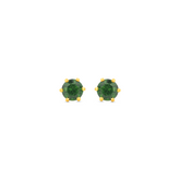 22K Gold Classic Green Stud Earrings